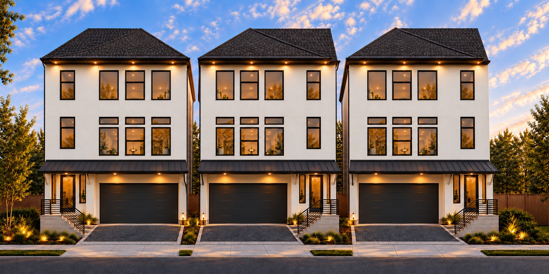Sherwin Street luxury townhome exterior render