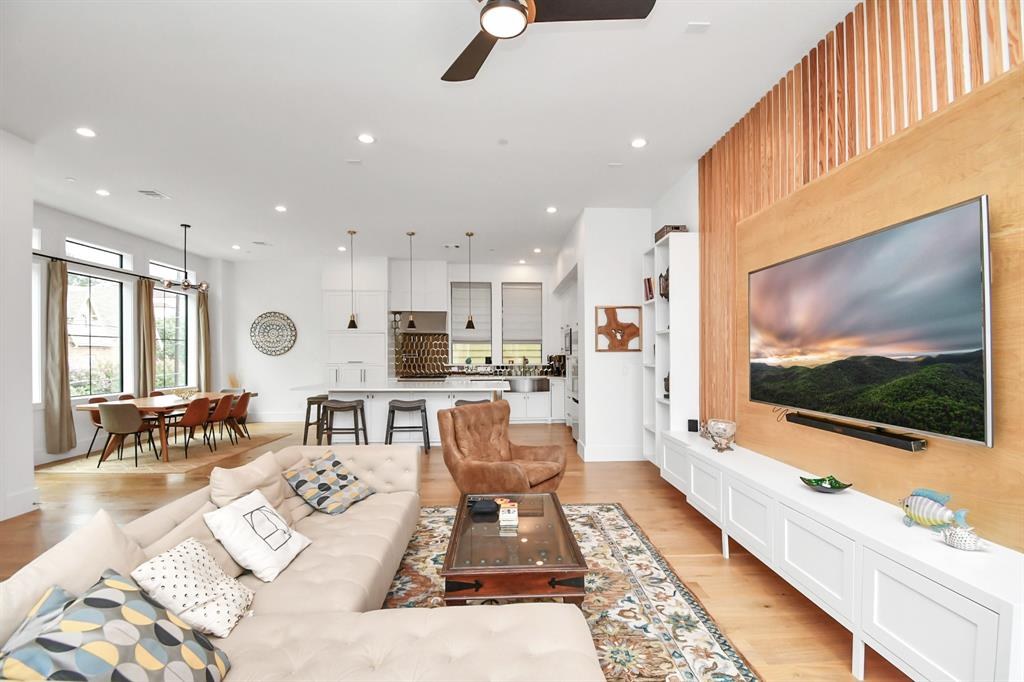 Living room with built-in media wall