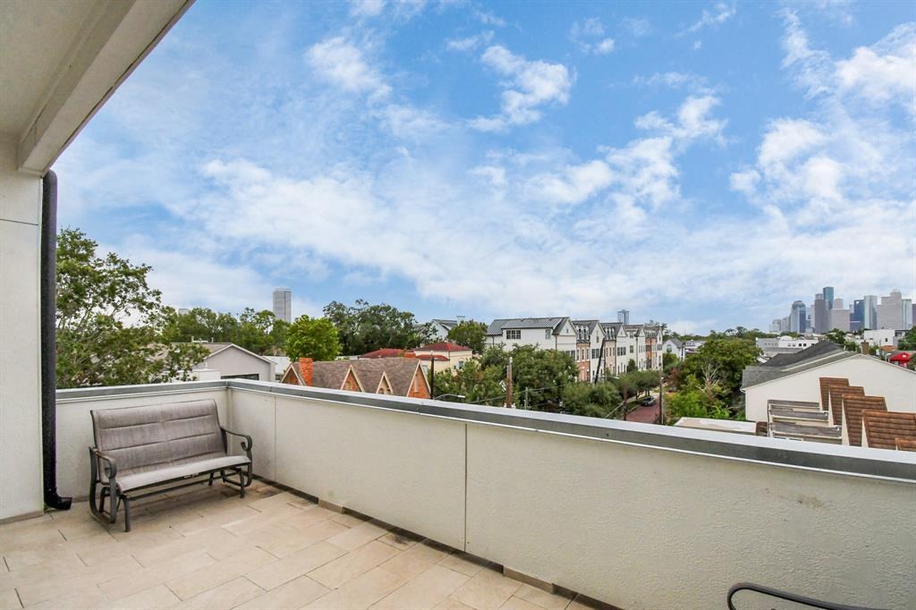 Rooftop terrace with skyline views