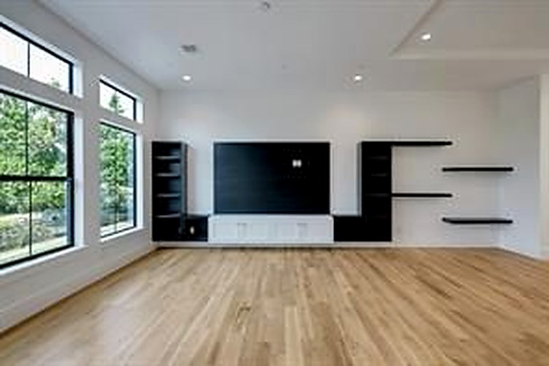 Living room with built-in media wall