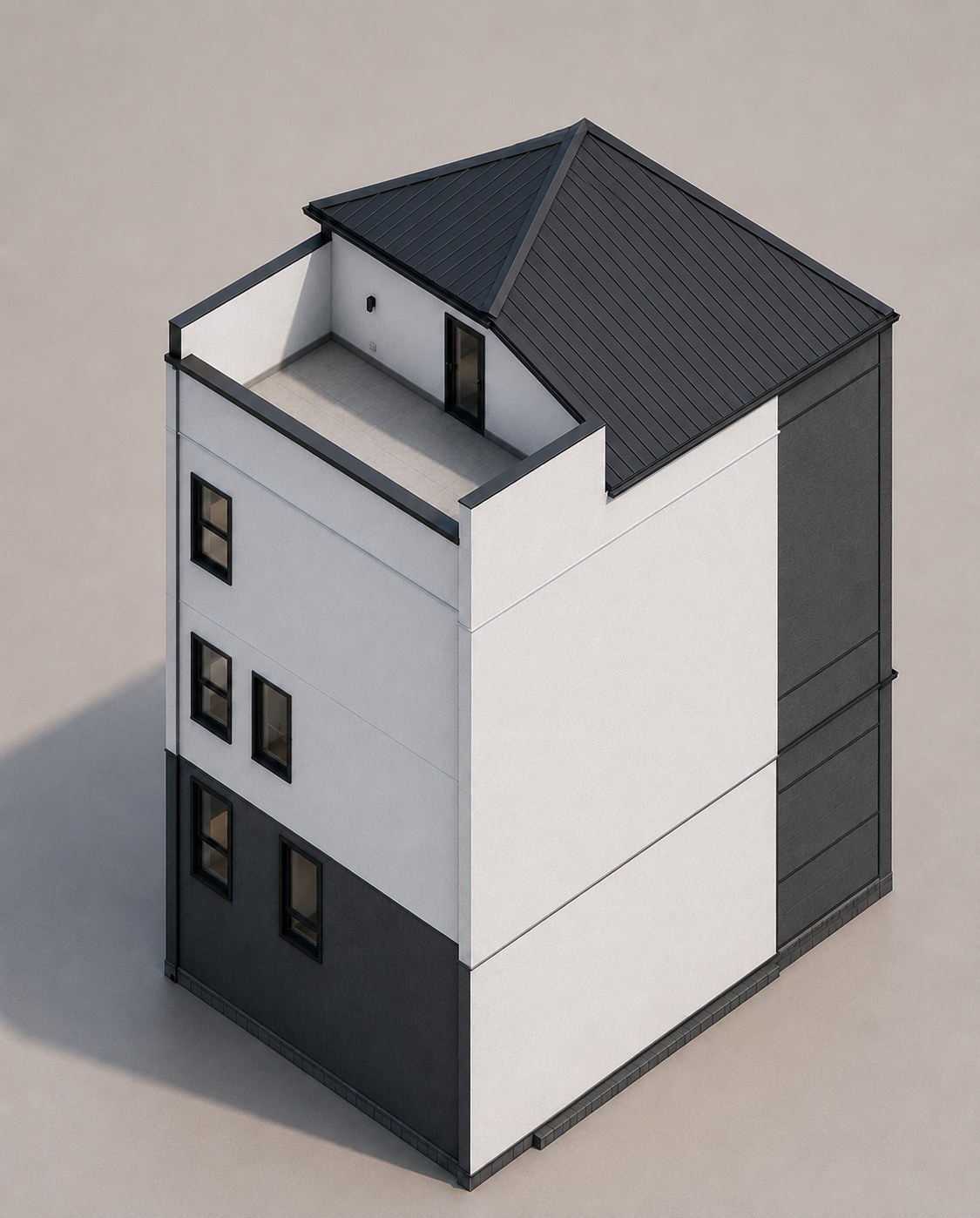 Sherwin Street townhome rear elevation 3D render